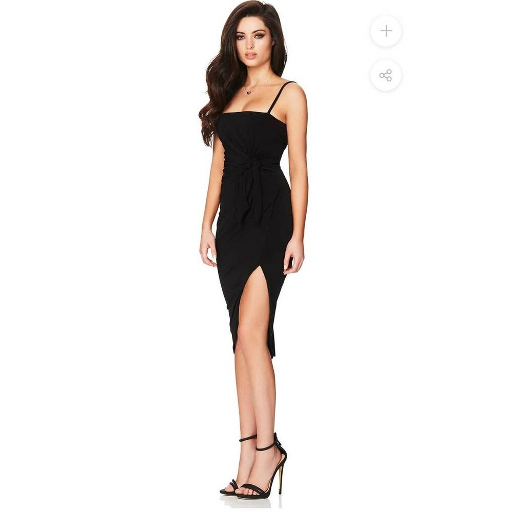 Nookie Aphrodite One shoulder Midi Dress in Black Size XS NWT Revolve Dress